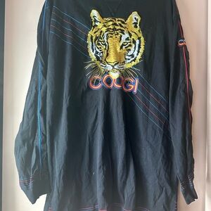 COOGI Black Sweatshirt with Gold Embroidery